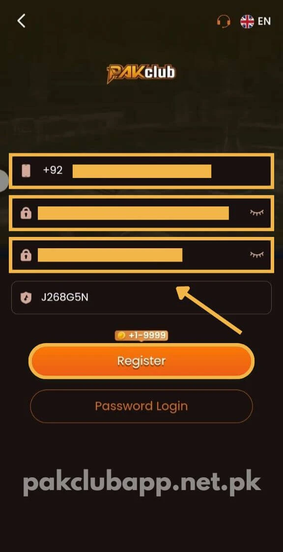 Select strong password for register